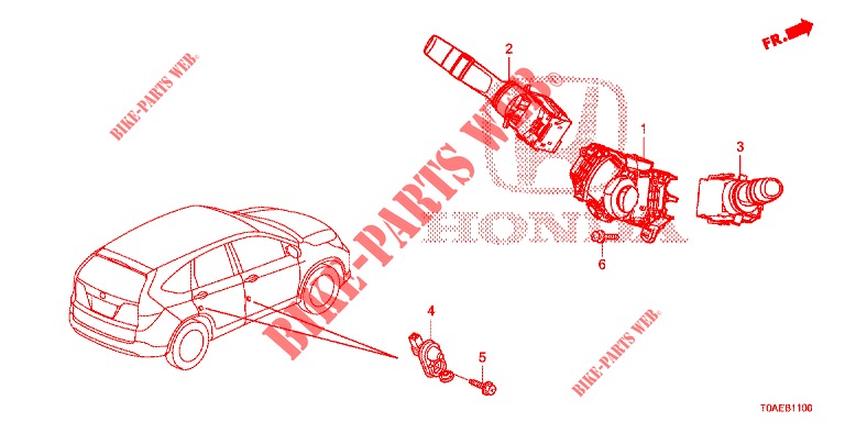 INTERRUTTORE COMBINAZIONE  per Honda CR-V 2.0 ELEGANCE 5 Porte 6 velocità manuale 2015