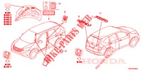 EMBLEME/ETICHETTE CAUZIONE  per Honda CR-V 2.0 S 5 Porte 5 velocità automatico 2015
