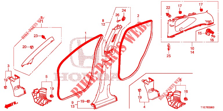 ABBELLIMENTO PILASTRO  per Honda CR-V 2.0 ELEGANCE L 5 Porte 6 velocità manuale 2018