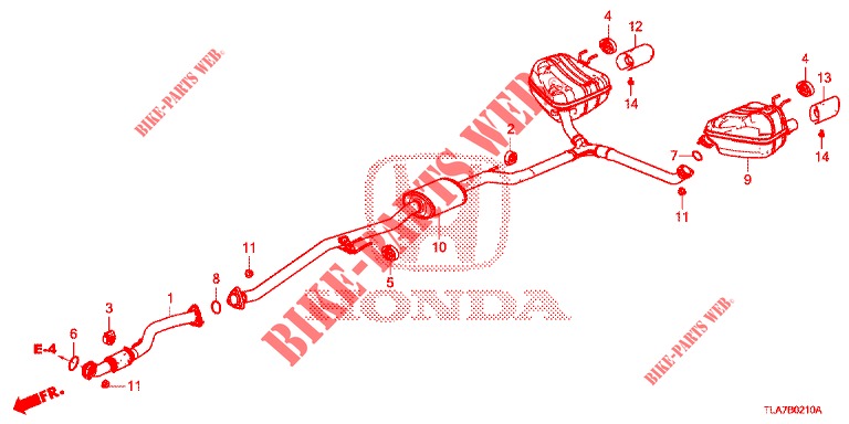 CONDOTTO SCARICO/SILENZIATORE (1.5L) (4WD) per Honda CR-V 1.5 MID 5 Porte pieno automatica 2019