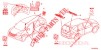 EMBLEME/ETICHETTE CAUZIONE  per Honda CR-V DIESEL 1.6 EXECUTIVE NAVI 5 Porte 6 velocità manuale 2014