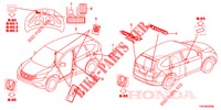 EMBLEME/ETICHETTE CAUZIONE  per Honda CR-V DIESEL 2.2 COMFORT 5 Porte 6 velocità manuale 2014