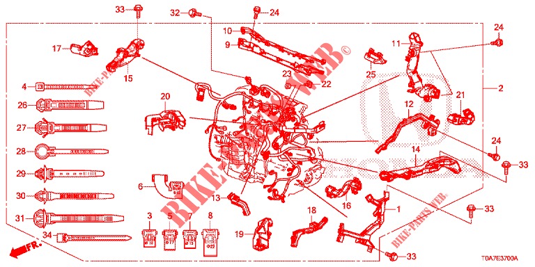 BARDATURA FILO (DIESEL) (2.2L) per Honda CR-V DIESEL 2.2 COMFORT 5 Porte 6 velocità manuale 2014
