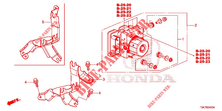 MODULATORE VSA(RH)('00 )  per Honda CR-V DIESEL 2.2 COMFORT 5 Porte 5 velocità automatico 2014