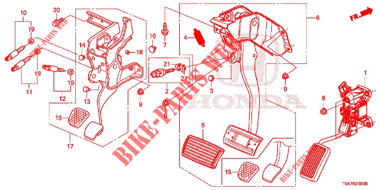 PEDALE (LH) per Honda CR-V DIESEL 2.2 ELEGANCE 5 Porte 5 velocità automatico 2014