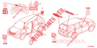 EMBLEME/ETICHETTE CAUZIONE  per Honda CR-V DIESEL 2.2 EXCLUSIVE NAVI 5 Porte 5 velocità automatico 2014