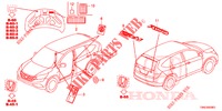 EMBLEME/ETICHETTE CAUZIONE  per Honda CR-V DIESEL 1.6 COMFORT 5 Porte 6 velocità manuale 2015