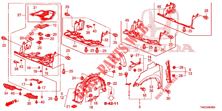 PARAFANGHI ANTERIORI  per Honda CR-V DIESEL 1.6 EXECUTIVE NAVI 5 Porte 9 velocità automatico 2015