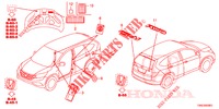 EMBLEME/ETICHETTE CAUZIONE  per Honda CR-V DIESEL 1.6 INNOVA 5 Porte 9 velocità automatico 2015