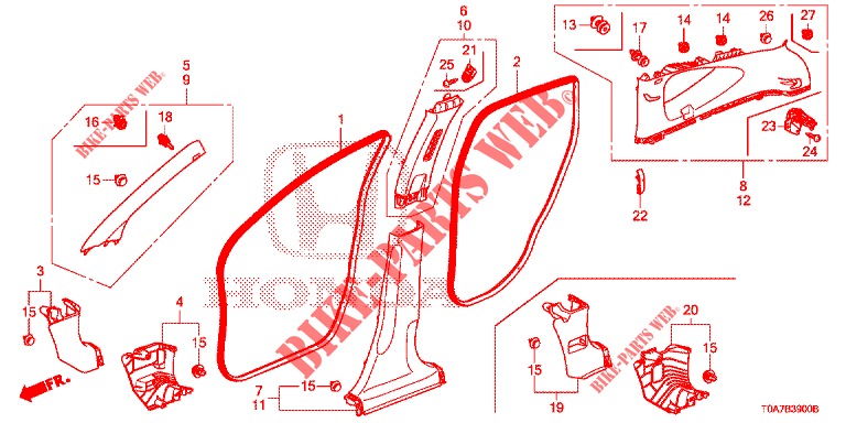 ABBELLIMENTO PILASTRO  per Honda CR-V DIESEL 2.2 EXCLUSIVE 5 Porte 6 velocità manuale 2013