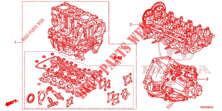 ARREDO DI MONT. MOTORE/ASS. TRASMISSIONE (DIESEL) (2.2L) per Honda CR-V DIESEL 2.2 EXCLUSIVE 5 Porte 6 velocità manuale 2013