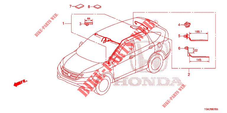 BARDATURA FILO (LH) (6) per Honda CR-V DIESEL 2.2 EXCLUSIVE 5 Porte 6 velocità manuale 2013
