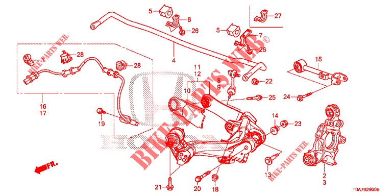 BRACCIO INFERIORE POST./ASTA RAGGIO  per Honda CR-V DIESEL 2.2 EXCLUSIVE 5 Porte 6 velocità manuale 2013