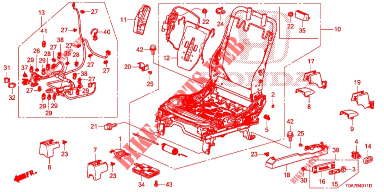 COMP. SEDILE ANT. (G.) (2) per Honda CR-V DIESEL 2.2 EXCLUSIVE 5 Porte 6 velocità manuale 2013