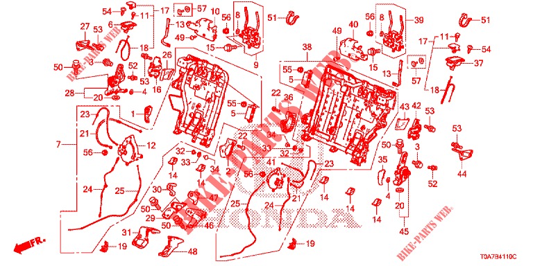 COMPONENTI SEDILE POST. (1) per Honda CR-V DIESEL 2.2 EXCLUSIVE 5 Porte 6 velocità manuale 2013
