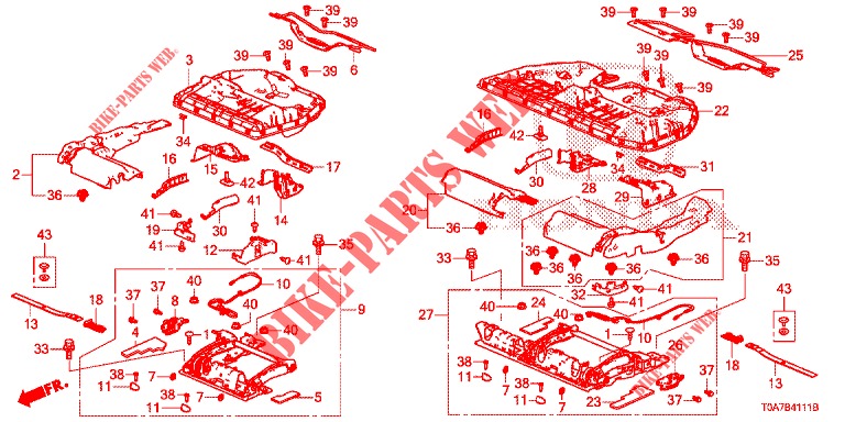 COMPONENTI SEDILE POST. (2) per Honda CR-V DIESEL 2.2 EXCLUSIVE 5 Porte 6 velocità manuale 2013