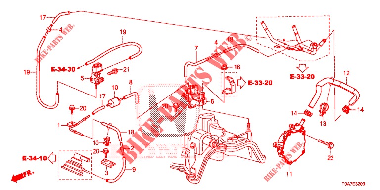 CONDOTTO INSTALLAZIONE/POMPA A VACUO (DIESEL) (2.2L) per Honda CR-V DIESEL 2.2 EXCLUSIVE 5 Porte 6 velocità manuale 2013