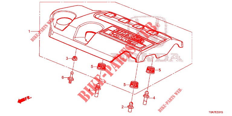 COPERTURA MOTORE (DIESEL) (2.2L) per Honda CR-V DIESEL 2.2 EXCLUSIVE 5 Porte 6 velocità manuale 2013