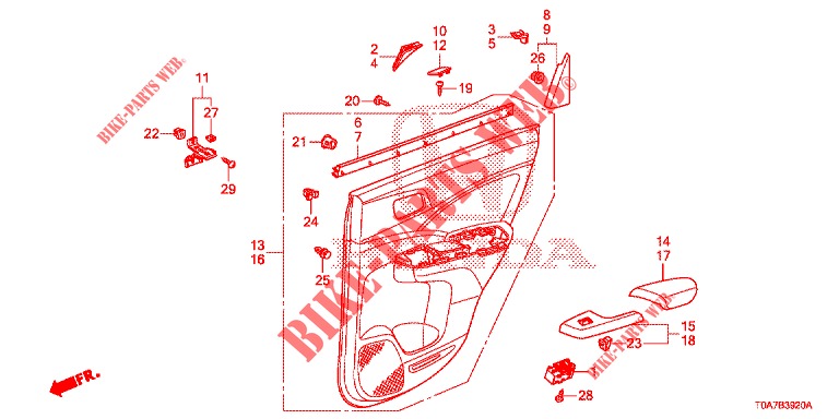 FODERAMENTO PORTIERA(4D)  per Honda CR-V DIESEL 2.2 EXCLUSIVE 5 Porte 6 velocità manuale 2013