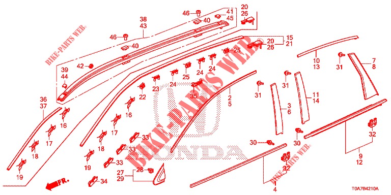GRIGLIA ANTERIORE/MODANATURA  per Honda CR-V DIESEL 2.2 EXCLUSIVE 5 Porte 6 velocità manuale 2013