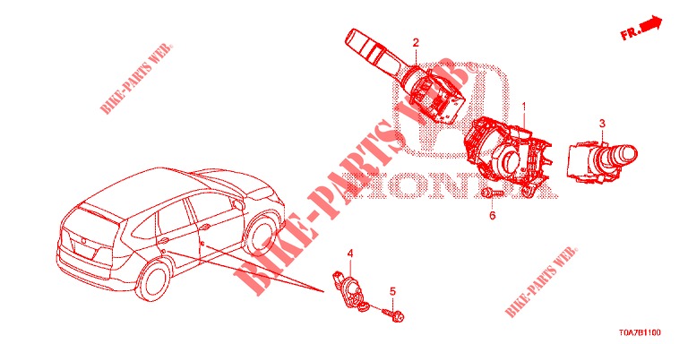 INTERRUTTORE COMBINAZIONE  per Honda CR-V DIESEL 2.2 EXCLUSIVE 5 Porte 6 velocità manuale 2013