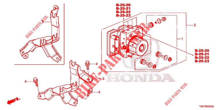 MODULATORE VSA(RH)('00 )  per Honda CR-V DIESEL 2.2 EXCLUSIVE 5 Porte 6 velocità manuale 2013