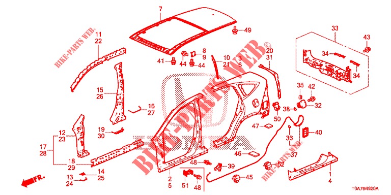 PANNELLI ESTERNI/PANNELLO TETTO  per Honda CR-V DIESEL 2.2 EXCLUSIVE 5 Porte 6 velocità manuale 2013