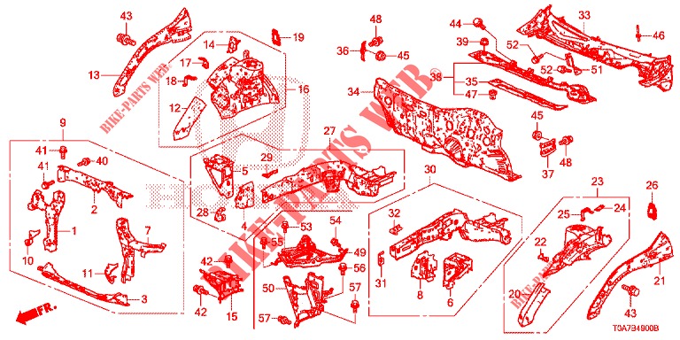 PARATIA ANTERIORE/CRUSCOTTO  per Honda CR-V DIESEL 2.2 EXCLUSIVE 5 Porte 6 velocità manuale 2013