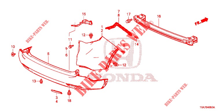 PARAURTI POSTERIORE  per Honda CR-V DIESEL 2.2 EXCLUSIVE 5 Porte 6 velocità manuale 2013