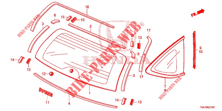 PARAVENTO POSTERIORE/VETRO QUARTIERE  per Honda CR-V DIESEL 2.2 EXCLUSIVE 5 Porte 6 velocità manuale 2013