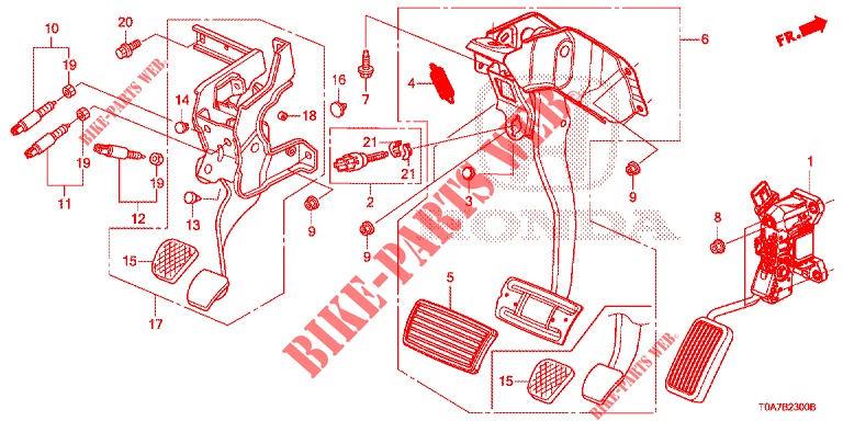 PEDALE (LH) per Honda CR-V DIESEL 2.2 EXCLUSIVE 5 Porte 6 velocità manuale 2013