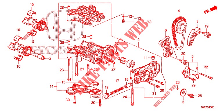POMPA OLIO (DIESEL) (2.2L) per Honda CR-V DIESEL 2.2 EXCLUSIVE 5 Porte 6 velocità manuale 2013