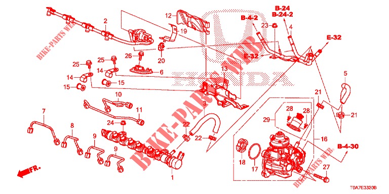 RINGHIERA COMBUSTIBILE/POMPA ALTA PRESSIONE (DIESEL) (2.2L) per Honda CR-V DIESEL 2.2 EXCLUSIVE 5 Porte 6 velocità manuale 2013