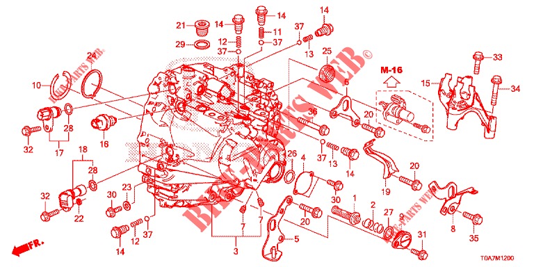 SCATOLA INGRANAGGIO P.S. (DIESEL) (2.2L) per Honda CR-V DIESEL 2.2 EXCLUSIVE 5 Porte 6 velocità manuale 2013