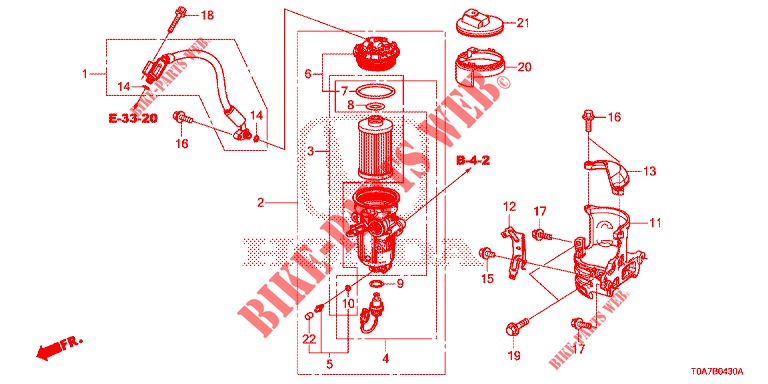 SCOLO COMBUSTIBILE (DIESEL) (2.2L) per Honda CR-V DIESEL 2.2 EXCLUSIVE 5 Porte 6 velocità manuale 2013