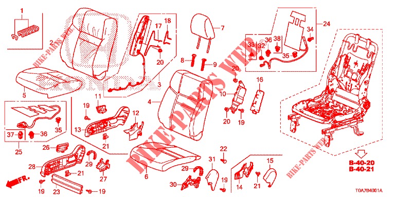 SEDILE ANTERIORE/CINTURE DI SICUREZZA (D.) per Honda CR-V DIESEL 2.2 EXCLUSIVE 5 Porte 6 velocità manuale 2013