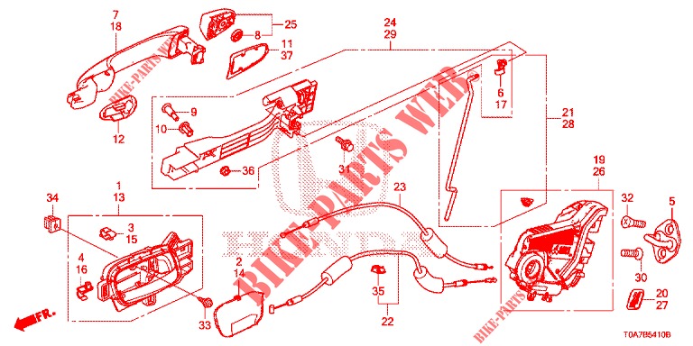 SERRATURE PORTIERE POST./MANIGLIA ESTERNA  per Honda CR-V DIESEL 2.2 EXCLUSIVE 5 Porte 6 velocità manuale 2013