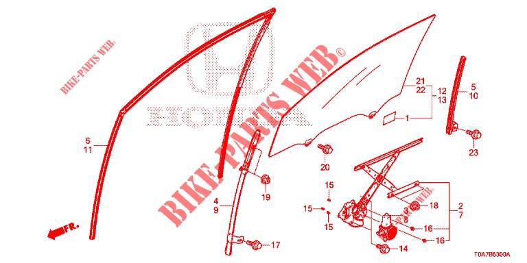 SPORTELLI PORTIERE ANT./REGOLATORE  per Honda CR-V DIESEL 2.2 EXCLUSIVE 5 Porte 6 velocità manuale 2013