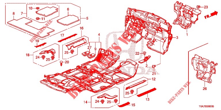 STOINO PAVIMENTO/ISOLATORE  per Honda CR-V DIESEL 2.2 EXCLUSIVE 5 Porte 6 velocità manuale 2013