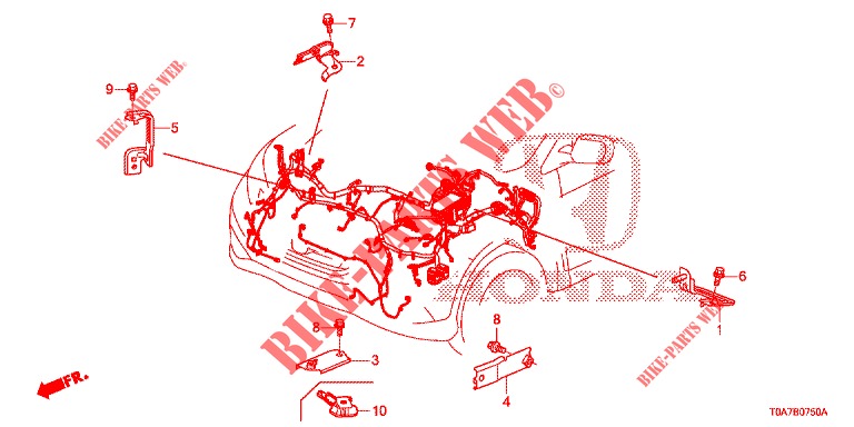 SUPPORTO DEL CABLAGGIO per Honda CR-V DIESEL 2.2 EXCLUSIVE 5 Porte 6 velocità manuale 2013