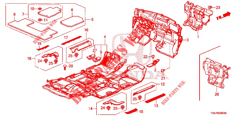 STOINO PAVIMENTO/ISOLATORE  per Honda CR-V DIESEL 2.2 COMFORT 5 Porte 5 velocità automatico 2013