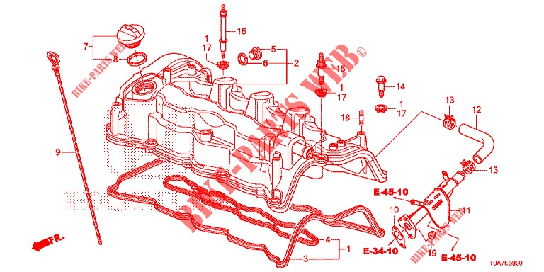 COPERTURA TESTA CILINDRO (DIESEL) (2.2L) per Honda CR-V DIESEL 2.2 DIESEL ELEGANCE L 5 Porte 6 velocità manuale 2013
