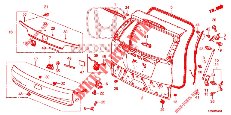 PANNELLO PORTELLONE(2D)  per Honda CR-V DIESEL 1.6 COMFORT 5 Porte 9 velocità automatico 2016