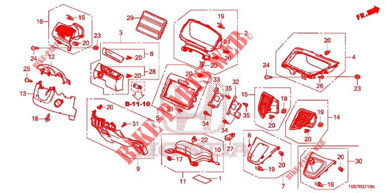 ABBELLIMENTO STRUMENTI (COTE DE CONDUCTEUR) (LH) per Honda CR-V DIESEL 1.6 EXECUTIVE NAVI 4WD 5 Porte 6 velocità manuale 2016