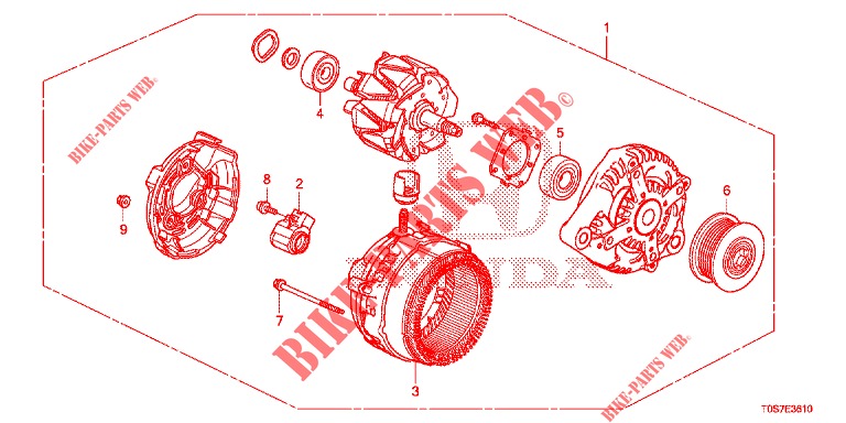 ALTERNATORE (DENSO) (DIESEL) per Honda CR-V DIESEL 1.6 EXECUTIVE NAVI 4WD 5 Porte 6 velocità manuale 2016