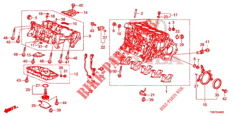BLOCCO CILINDRO/SCODELLO OLIO (DIESEL) (1) per Honda CR-V DIESEL 1.6 EXECUTIVE NAVI 4WD 5 Porte 6 velocità manuale 2016