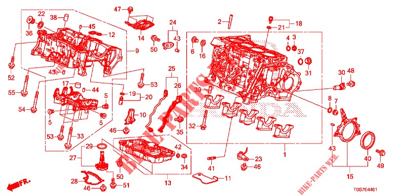 BLOCCO CILINDRO/SCODELLO OLIO (DIESEL) (2) per Honda CR-V DIESEL 1.6 EXECUTIVE NAVI 4WD 5 Porte 6 velocità manuale 2016