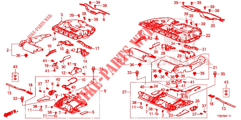 COMPONENTI SEDILE POST. (2) per Honda CR-V DIESEL 1.6 EXECUTIVE NAVI 4WD 5 Porte 6 velocità manuale 2016