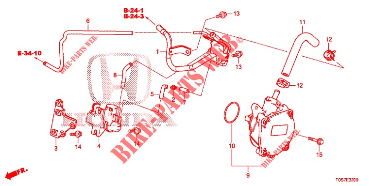 CONDOTTO INSTALLAZIONE/POMPA A VACUO (DIESEL) (1) per Honda CR-V DIESEL 1.6 EXECUTIVE NAVI 4WD 5 Porte 6 velocità manuale 2016