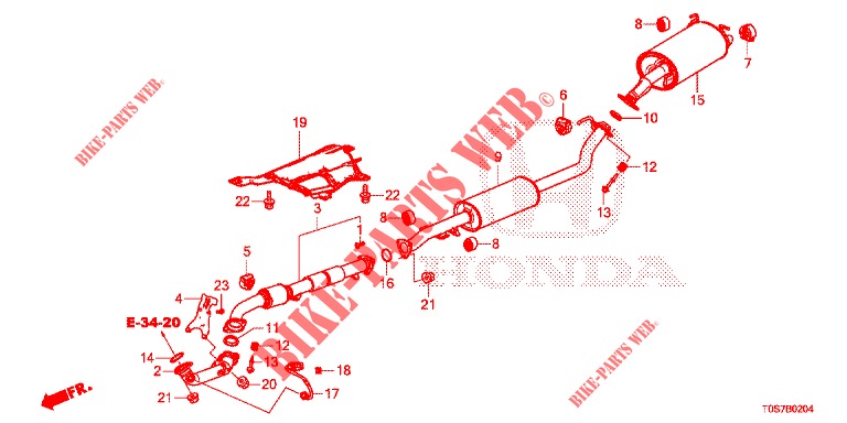 CONDOTTO SCARICO/SILENZIATORE (DIESEL) (2) per Honda CR-V DIESEL 1.6 EXECUTIVE NAVI 4WD 5 Porte 6 velocità manuale 2016